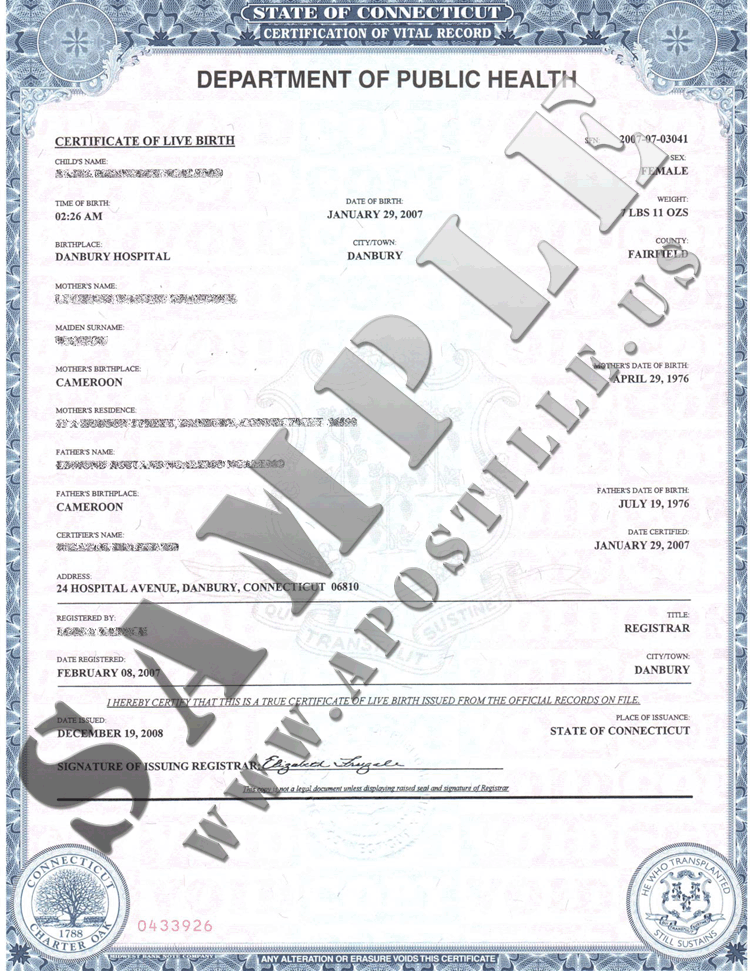 Authentications of Documents State Connecticut